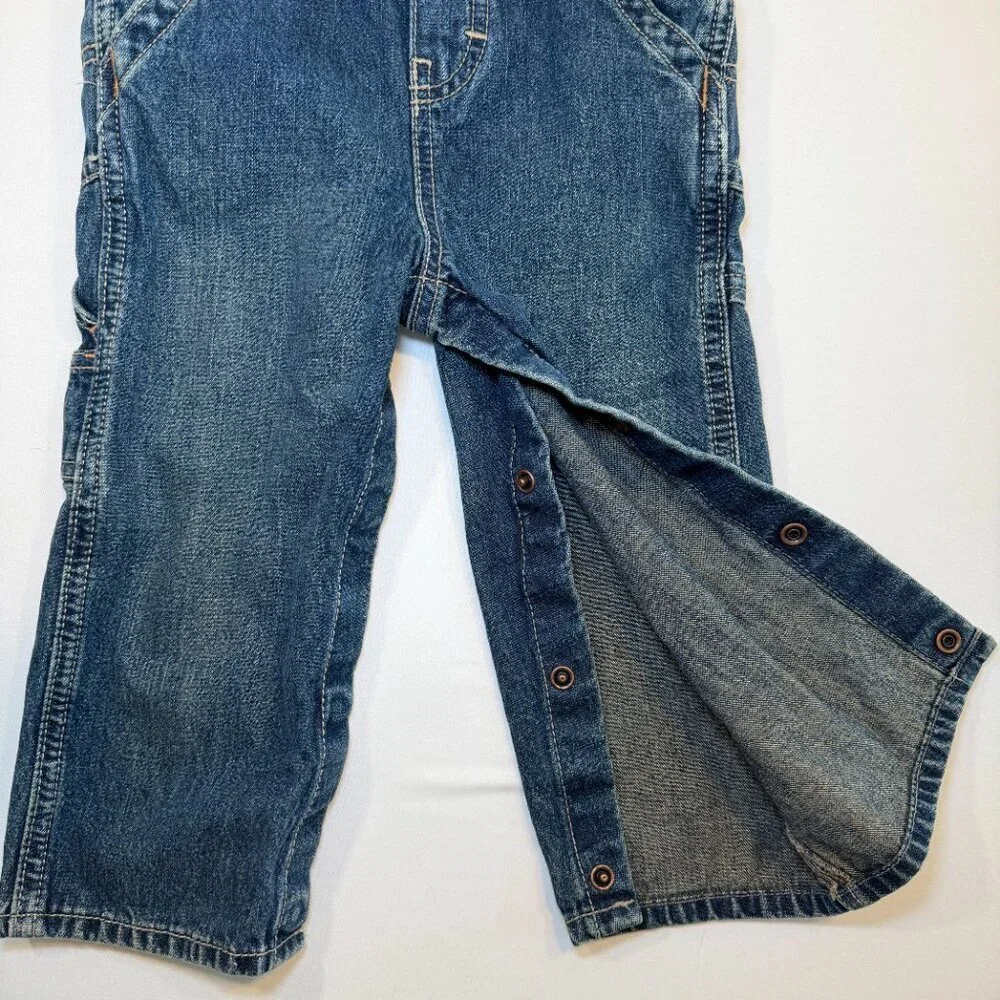 Vintage OSH KOSH B'Gosh Vestbak Dark Blue Jean Denim Overalls 24 Mos
